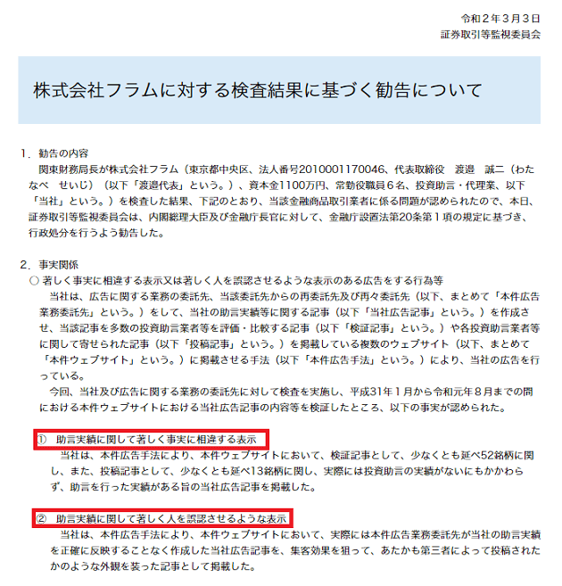 TMJ投資顧問 行政処分内容